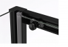 Ronal drzwi jednoczęściowe lewe ze ścianką stałą na wymiar 100-180x0-200 cm, szkło przezroczyste, profile BLACK LINE czarny mat TLS2GSM10607